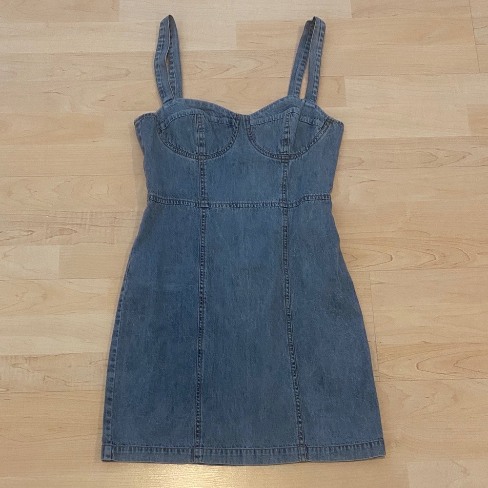 Kourt Denim Bustier Country Western Mini Dress Size S/M